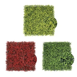 Le feuillage artificiel en plastique de tapis de panneau vert de buis lambrisse l'usine de mur